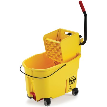 RUBBERMAID COMMERCIAL 44 qt Side Press Mop Bucket and Wringer Combination, Yellow, Plastic FG618688YEL